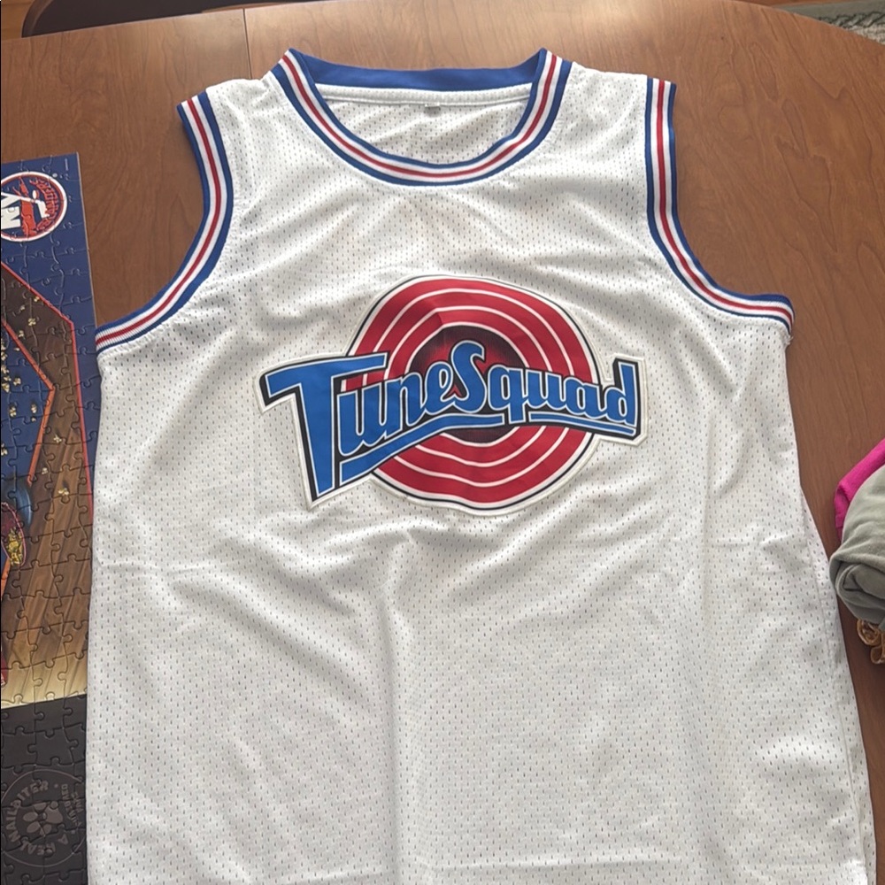 Lola White and Blue Tune Squad Kids Tank Top